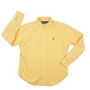 Ralph Lauren Yellow Striped Casual Button Down Shirt